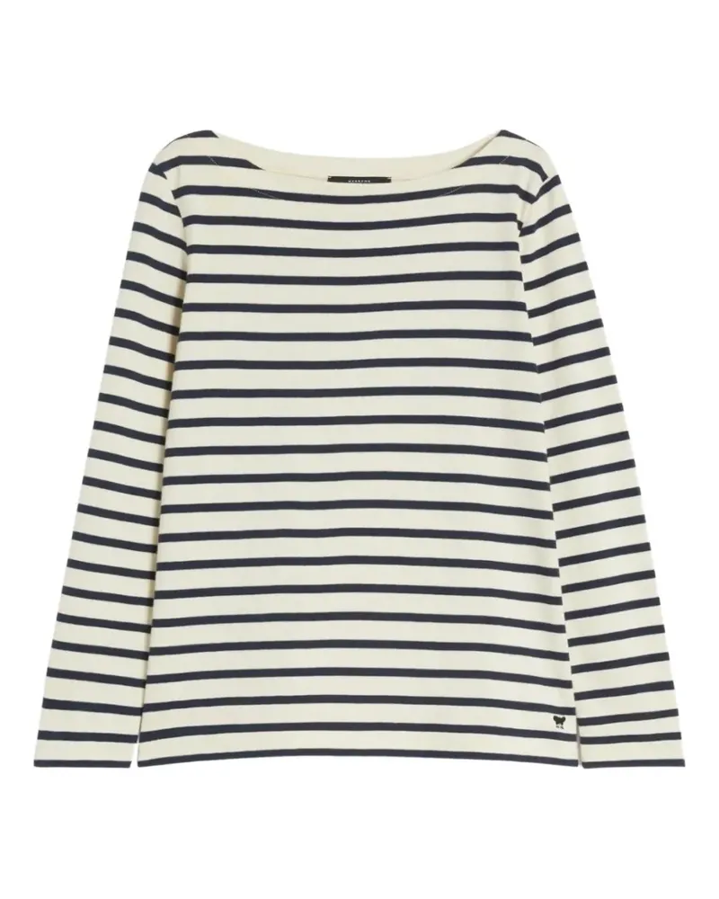 Max Mara striped boat-neck T-shirt - Nude Nude