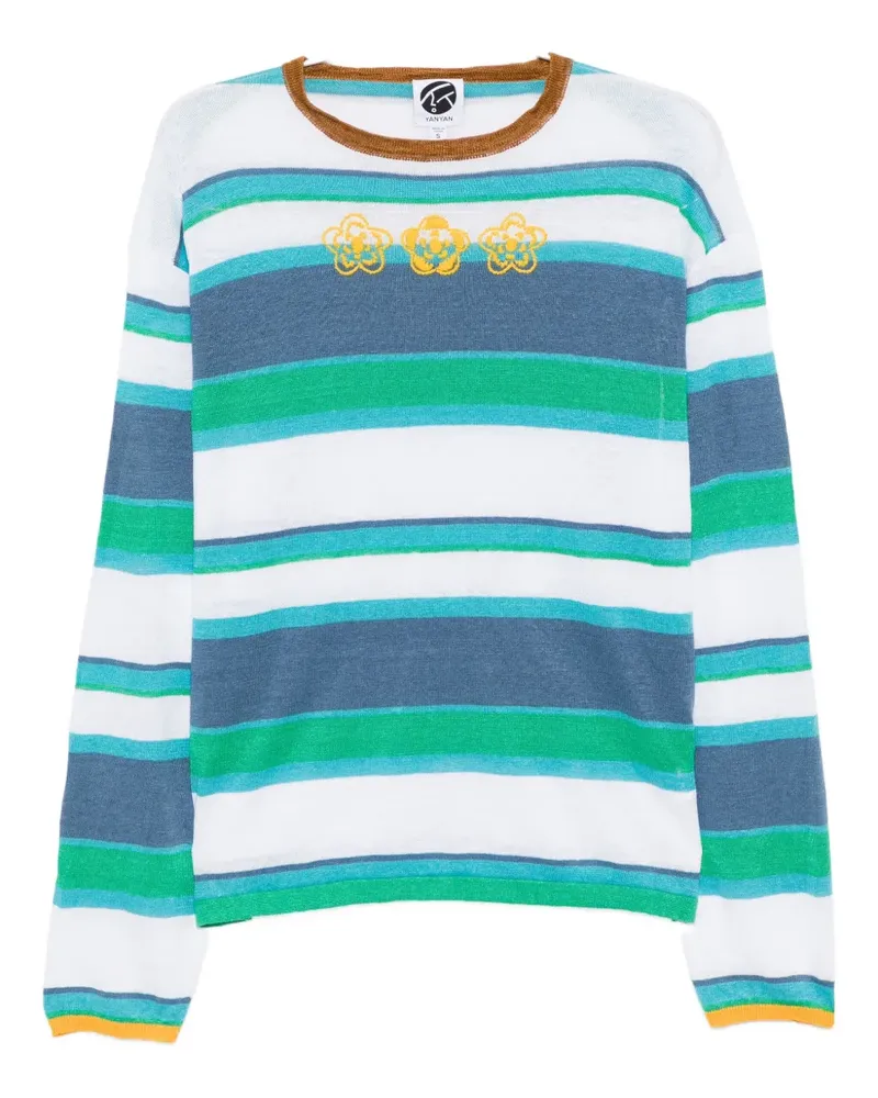 YANYAN KNITS Gestreiftes Oberteil - Weiß Weiß