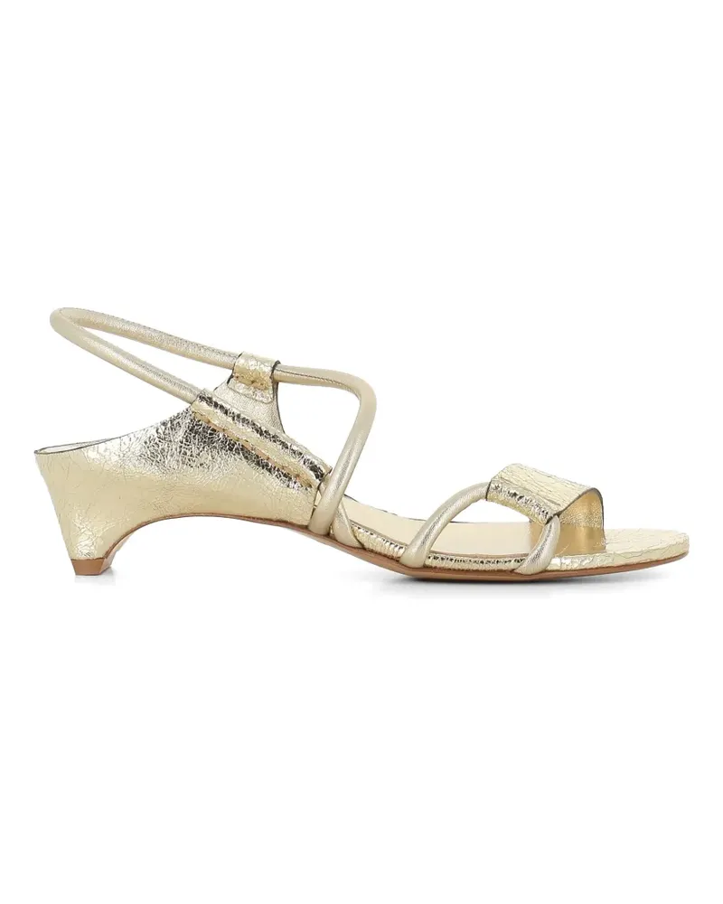 Roberto del Carlo crackled strap sandals - Gold Gold