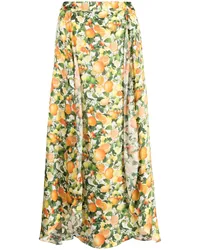 Stella McCartney Midirock mit Blumen-Print Grün