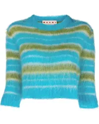 Marni Gestreifter Strickpullover Blau