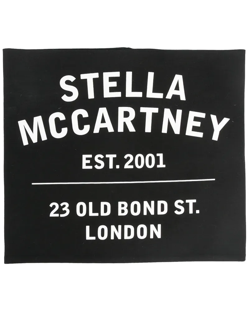 Stella McCartney Schal mit Logo-Print - Schwarz Schwarz