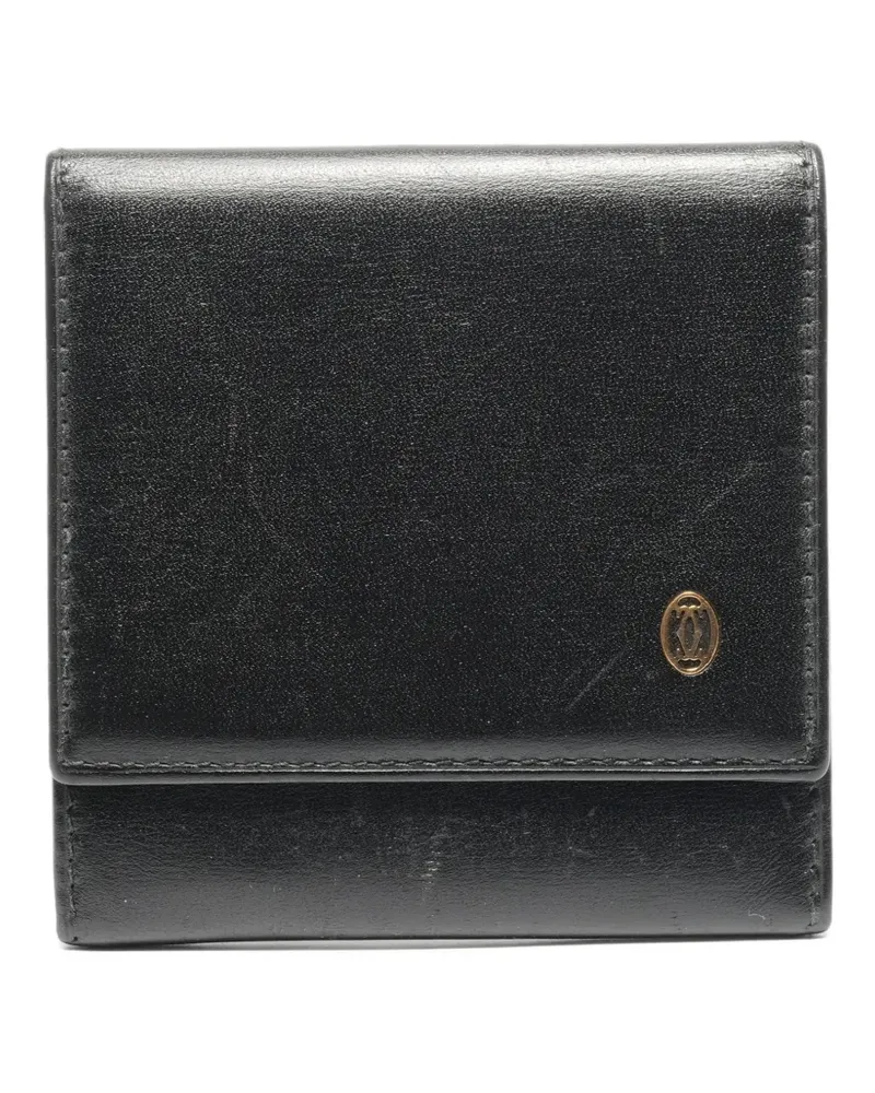 Cartier 1990-2000s leather logo-plaque wallet - Schwarz Schwarz