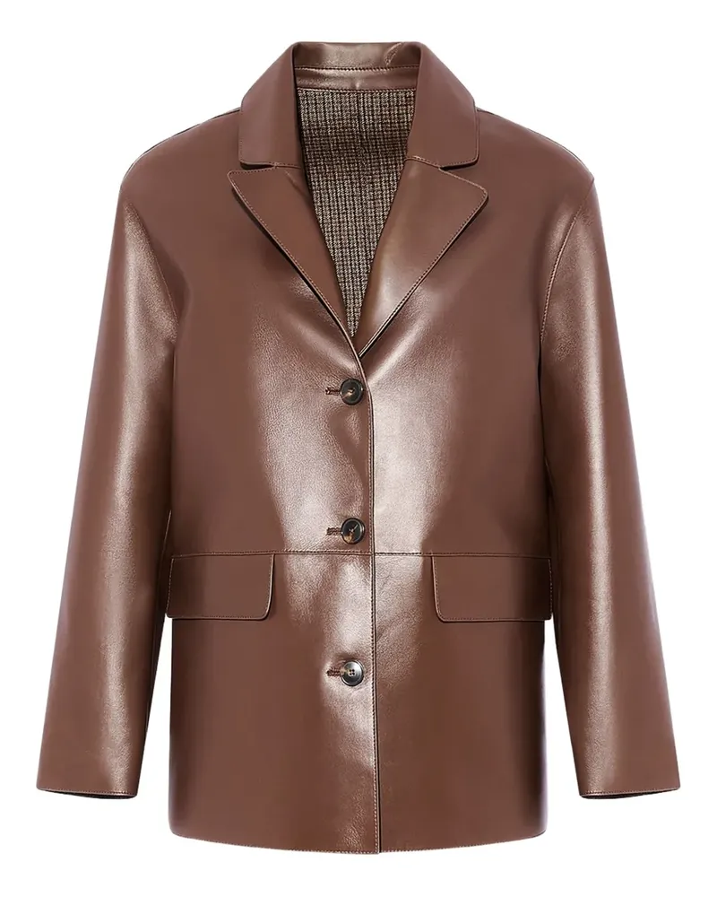Yves Salomon Klassische Lederjacke - Braun Braun