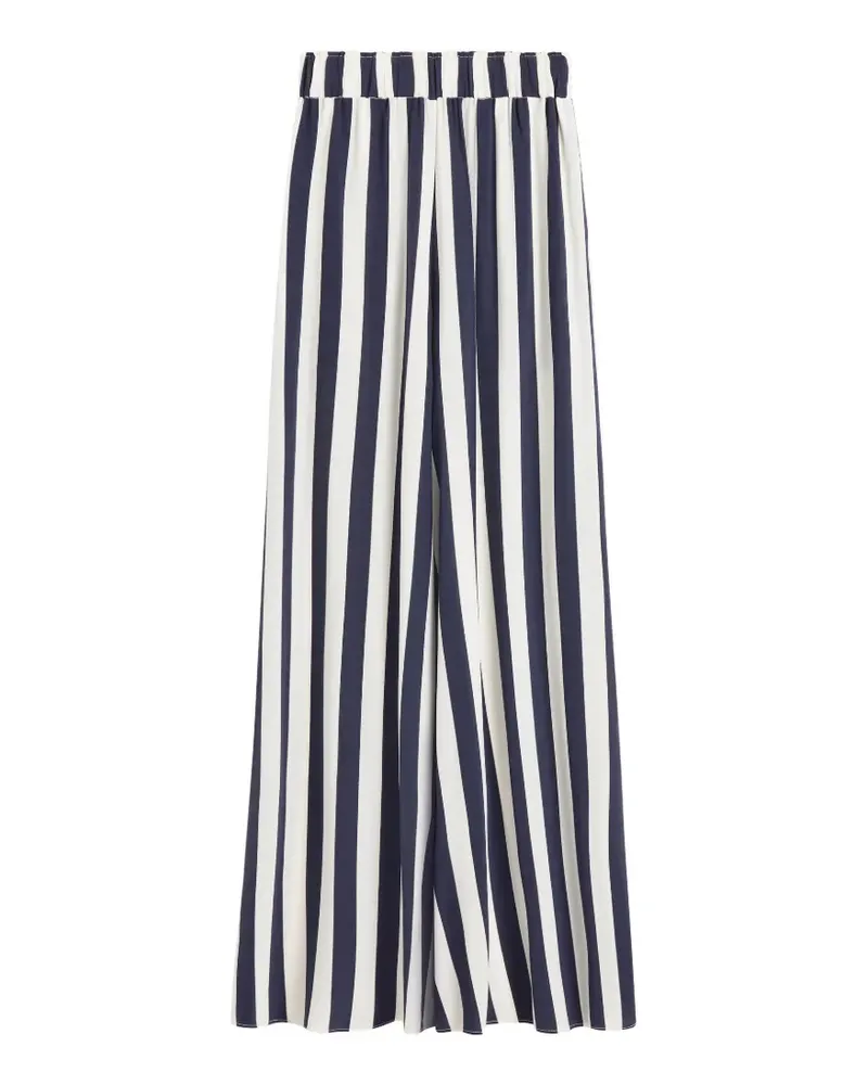 BONDI BORN Orta striped silk palazzo pants - Blau Blau