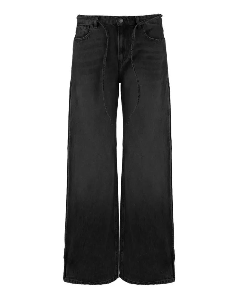 The Garment washed-effect drawstring jeans - Schwarz Schwarz