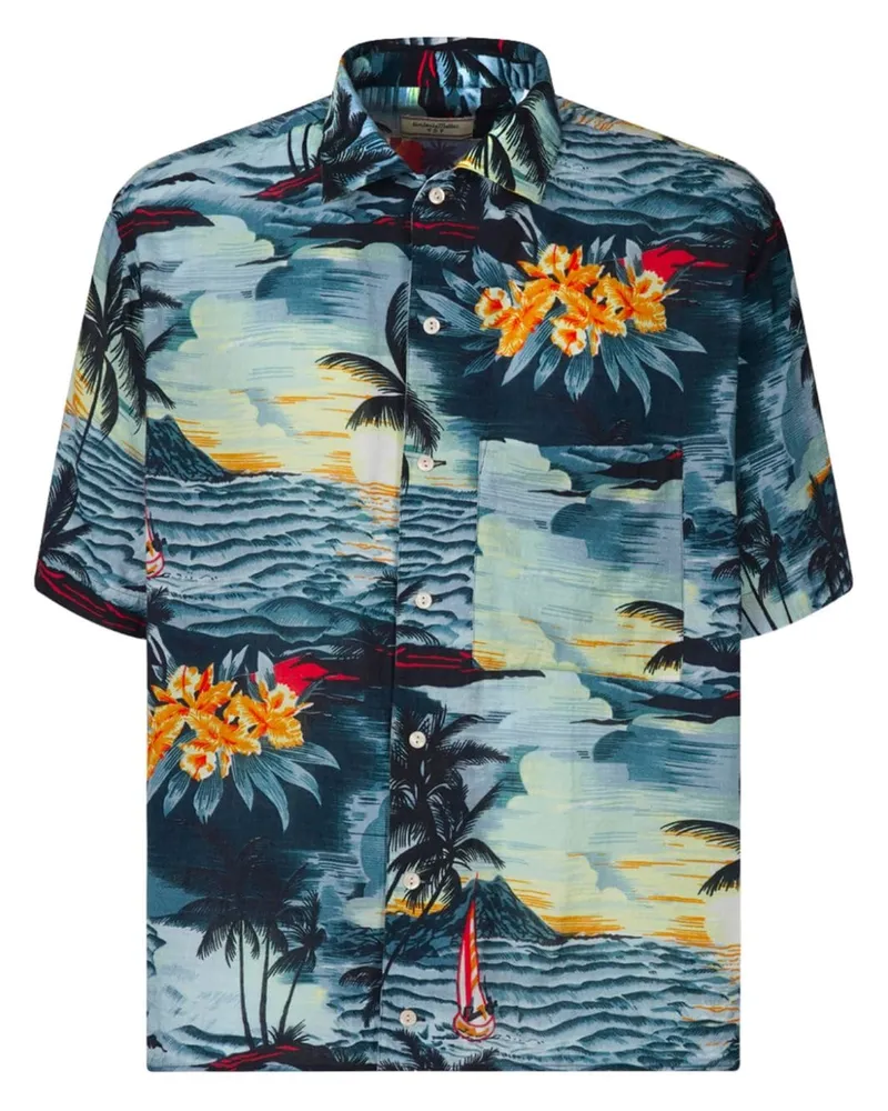 Tintoria Mattei Hawaiian-print shirt Blau