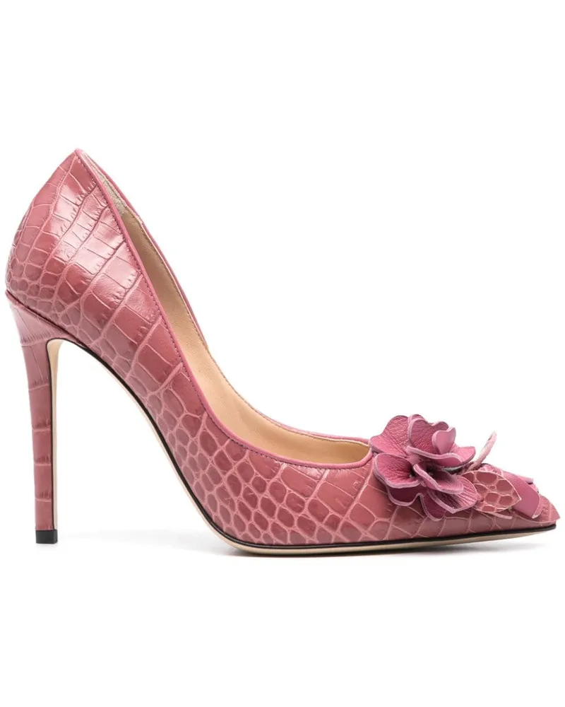 Ermanno Scervino Pumps mit Blumenapplikation 100mm Rosa