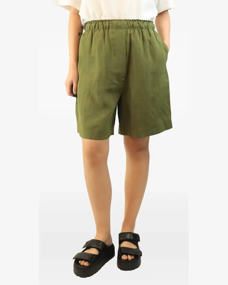 Margaret Howell Leinenshorts mit Stretchbund - Grün Grün