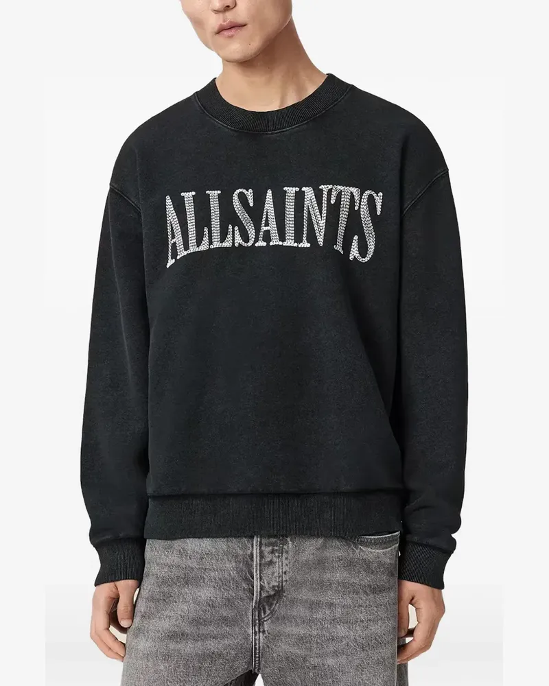 AllSaints Sweatshirt mit Logo-Stickerei - Schwarz Schwarz