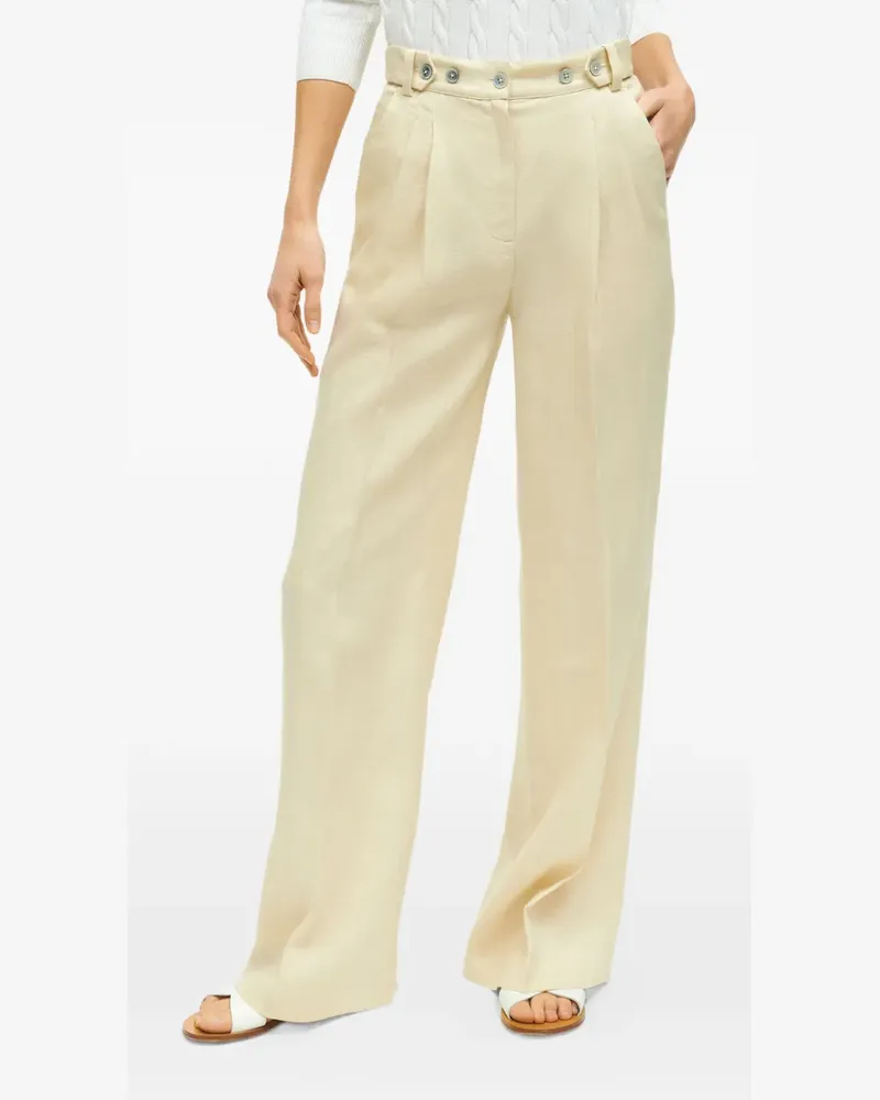 Brooks Brothers Wide-Leg-Hose mit Bundfalten - Gelb Gelb