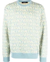 Versace Allover Pullover Blau