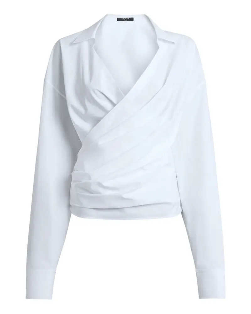 Balmain Gewickelte Bluse - Weiß Weiß