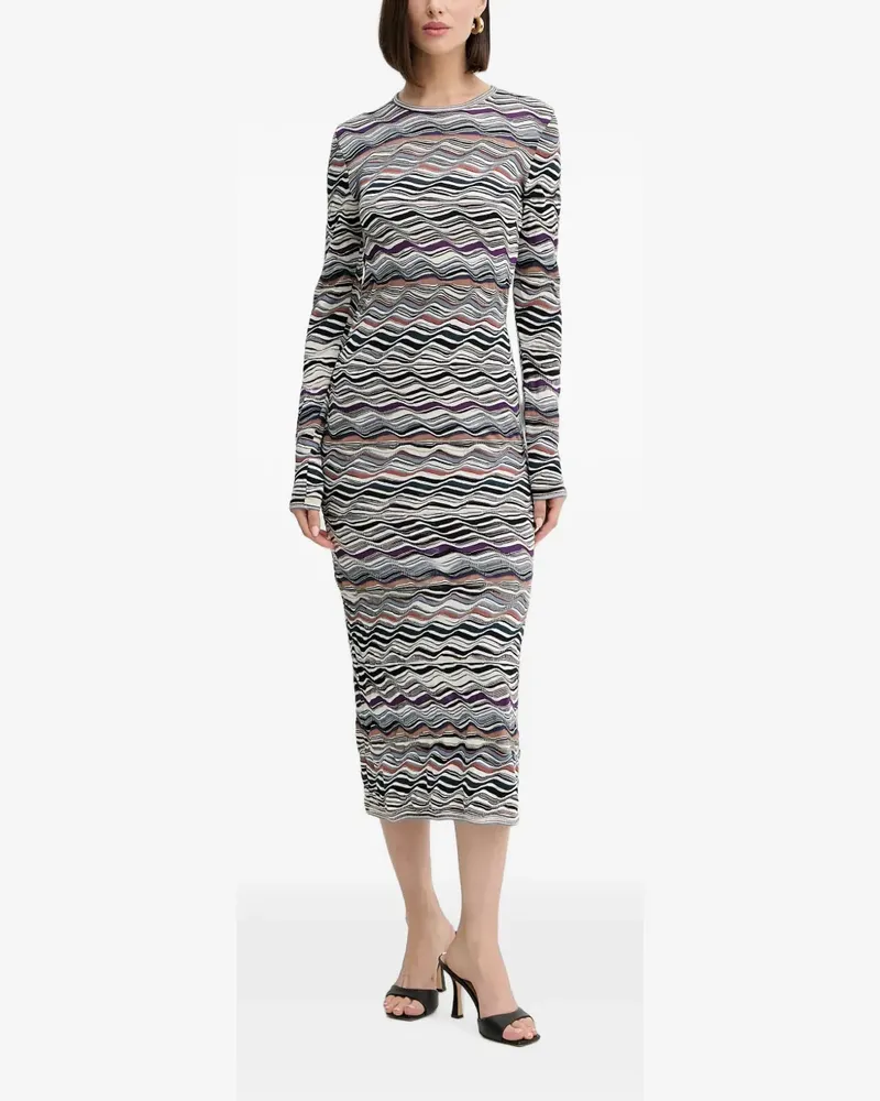 Missoni Midikleid mit Zickzackmuster - Weiß Weiß