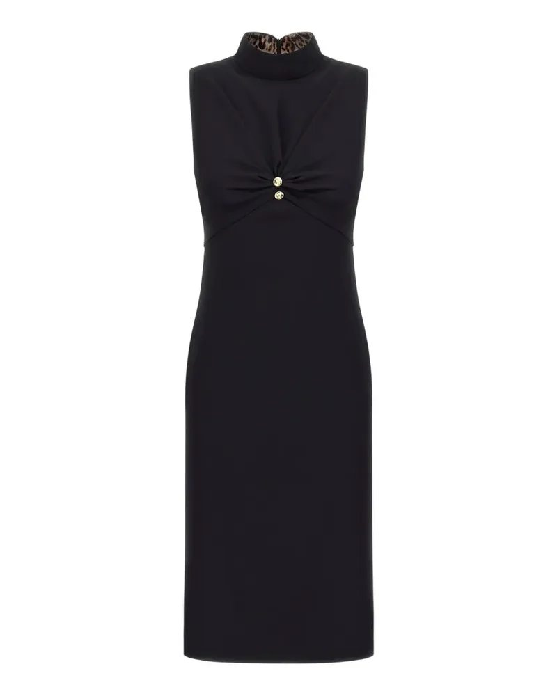 Roberto Cavalli twist-detail high-neck midi dress - Schwarz Schwarz
