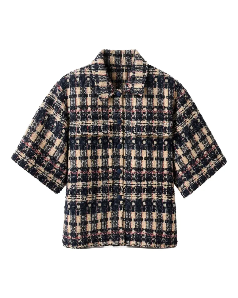 Edward Achour Karierte Hemdjacke aus Tweed - Blau Blau