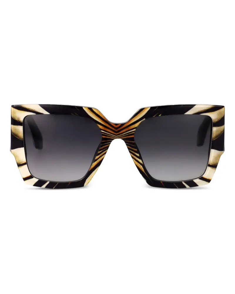Roberto Cavalli Sonnenbrille mit abstraktem Print - Weiß Weiß