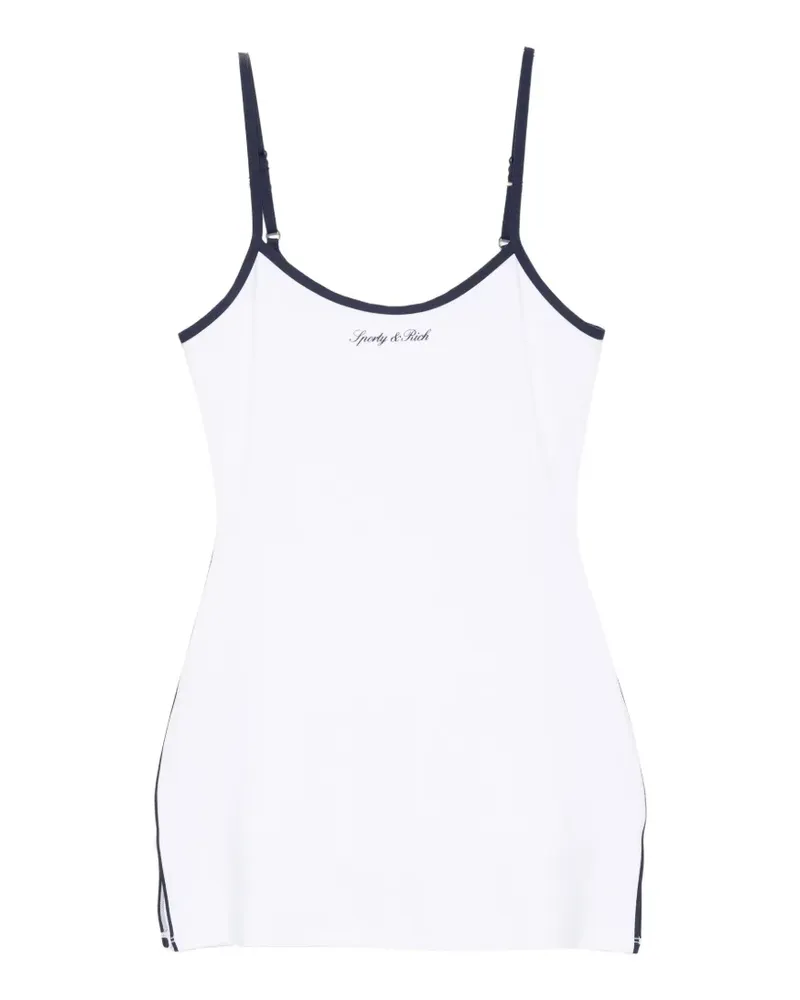 SPORTY & RICH Minikleid mit Logo-Print - Weiß Weiß