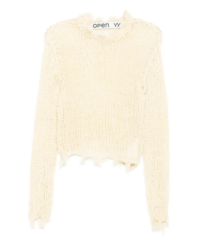 OPEN YY Gestricktes Tanktop in Distressed-Optik - Nude Nude