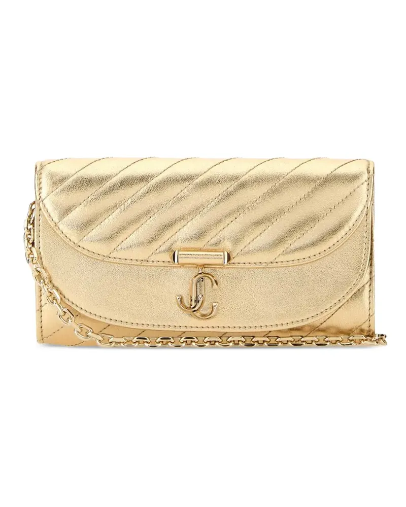 Jimmy Choo Avenue Curve quilted clutch bag - Gold Gold
