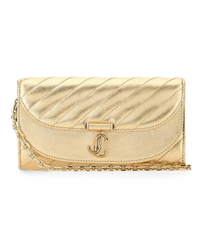 Jimmy Choo Curve quilted clutch bag - Gold Gold