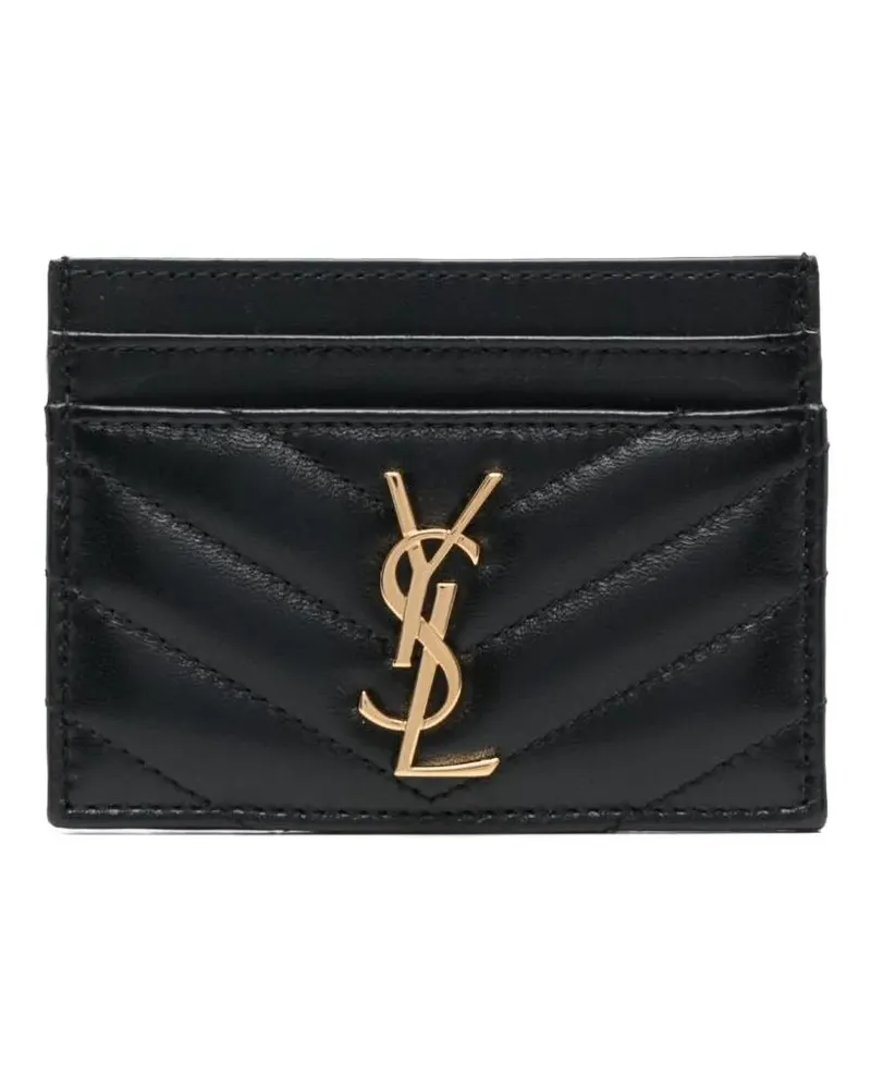 Saint Laurent Kartenetui mit Zickzackmuster - Schwarz Schwarz