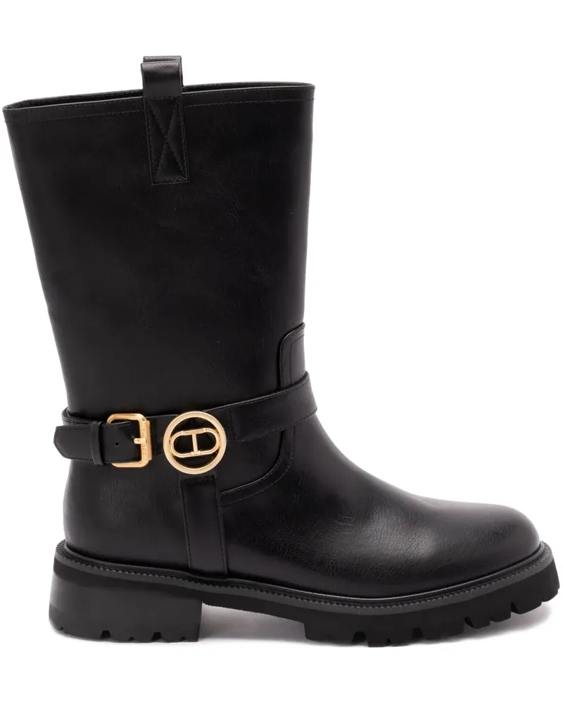 Twin-Set Stiefel mit Schnalle - Schwarz Schwarz