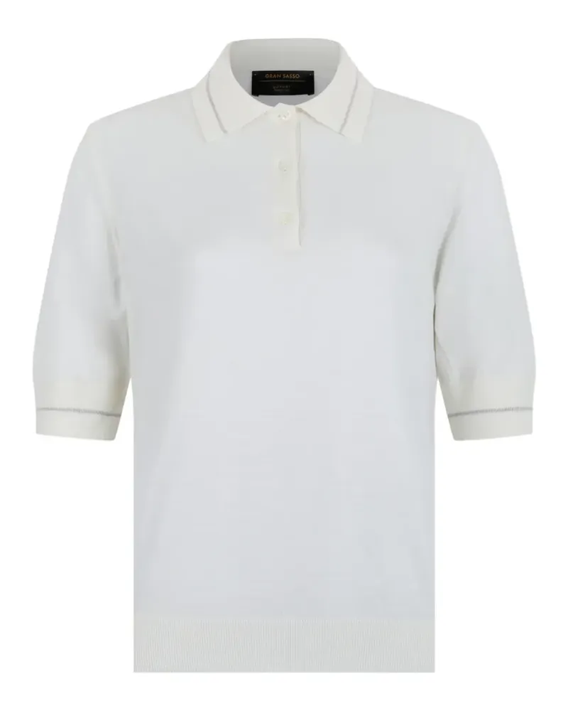 Gran Sasso striped-trim polo shirt - Nude Nude