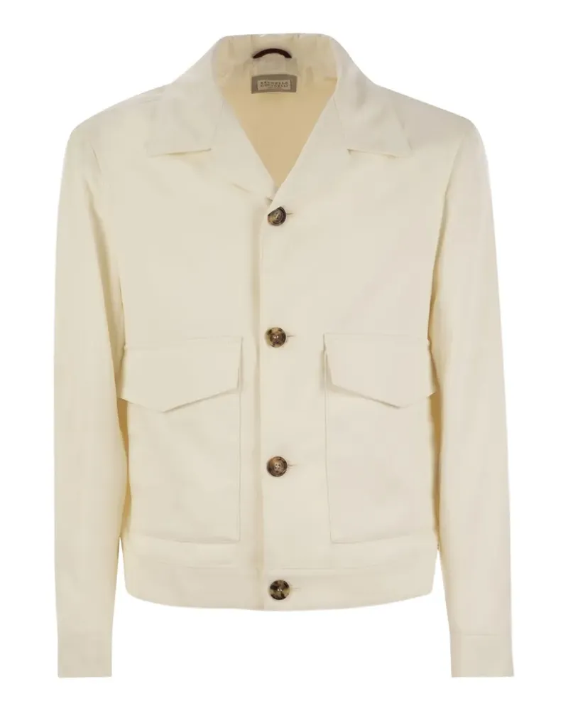 Brunello Cucinelli buttoned silk jacket - Nude Nude