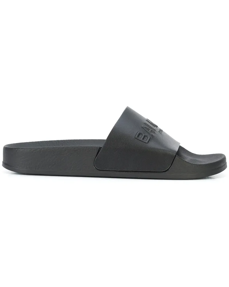 Balmain Pantoletten aus Leder - Schwarz Schwarz