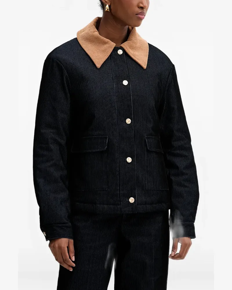 Silvian Heach Jacke mit Cordkragen - Blau Blau