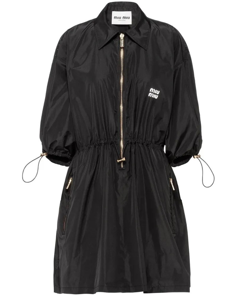 Miu Miu Mini Seidenkleid - Schwarz Schwarz