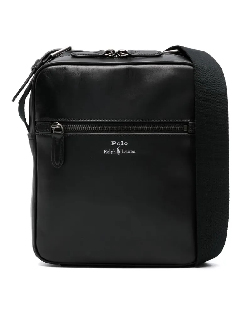 Ralph Lauren Schultertasche mit Logo-Stempel - Schwarz Schwarz