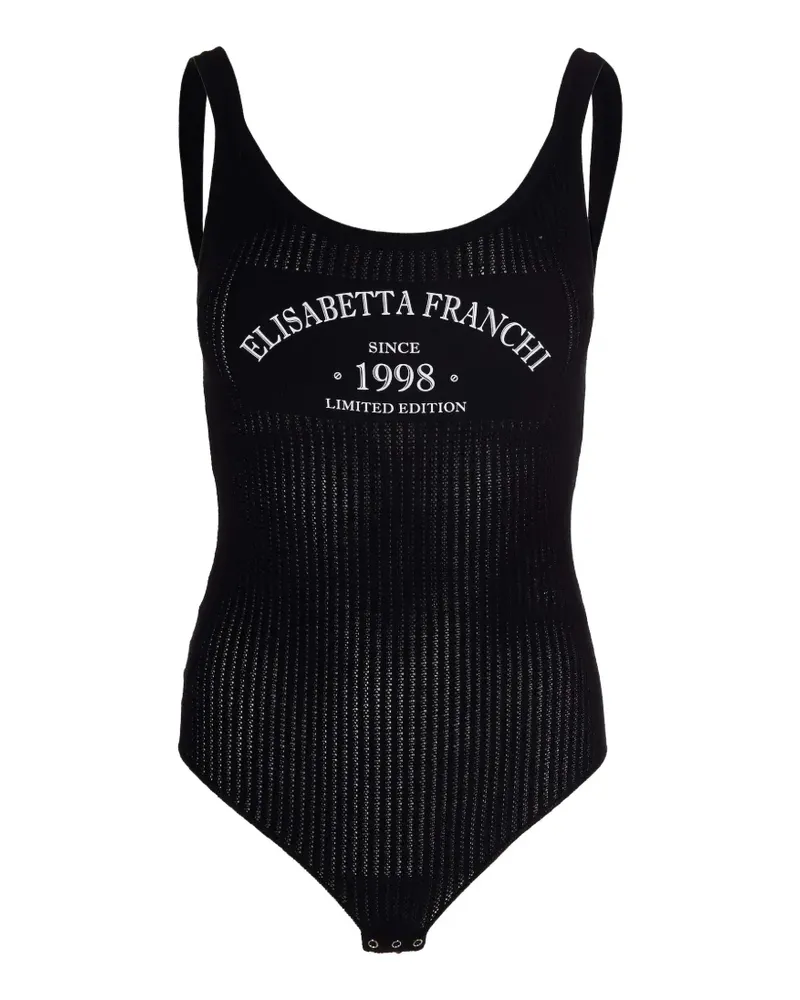 Elisabetta Franchi logo-print bodysuit - Schwarz Schwarz