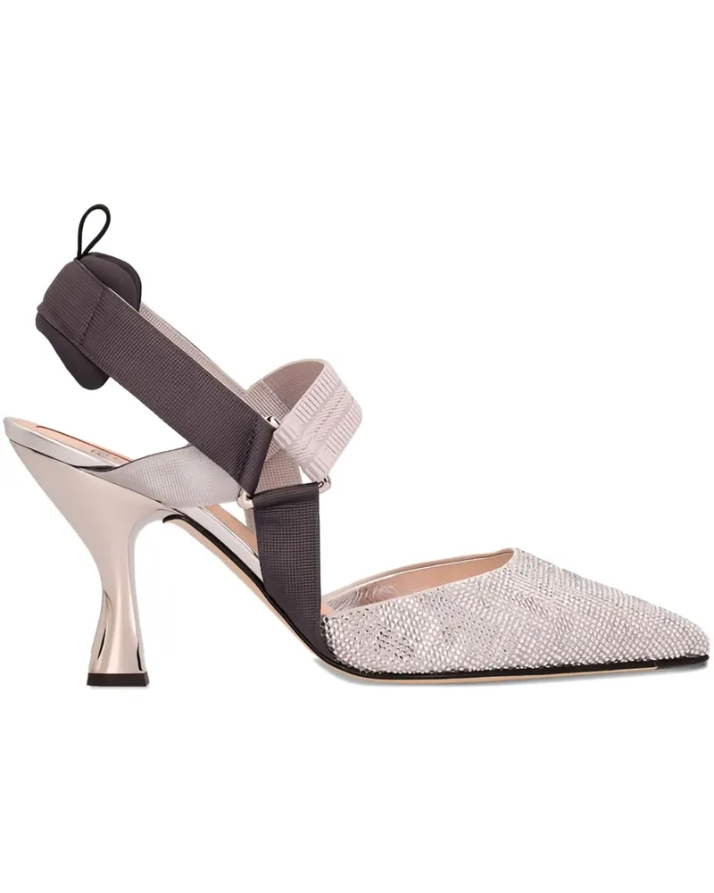 Fendi Colibrì Strass-Sandalen 85mm - Grau Grau