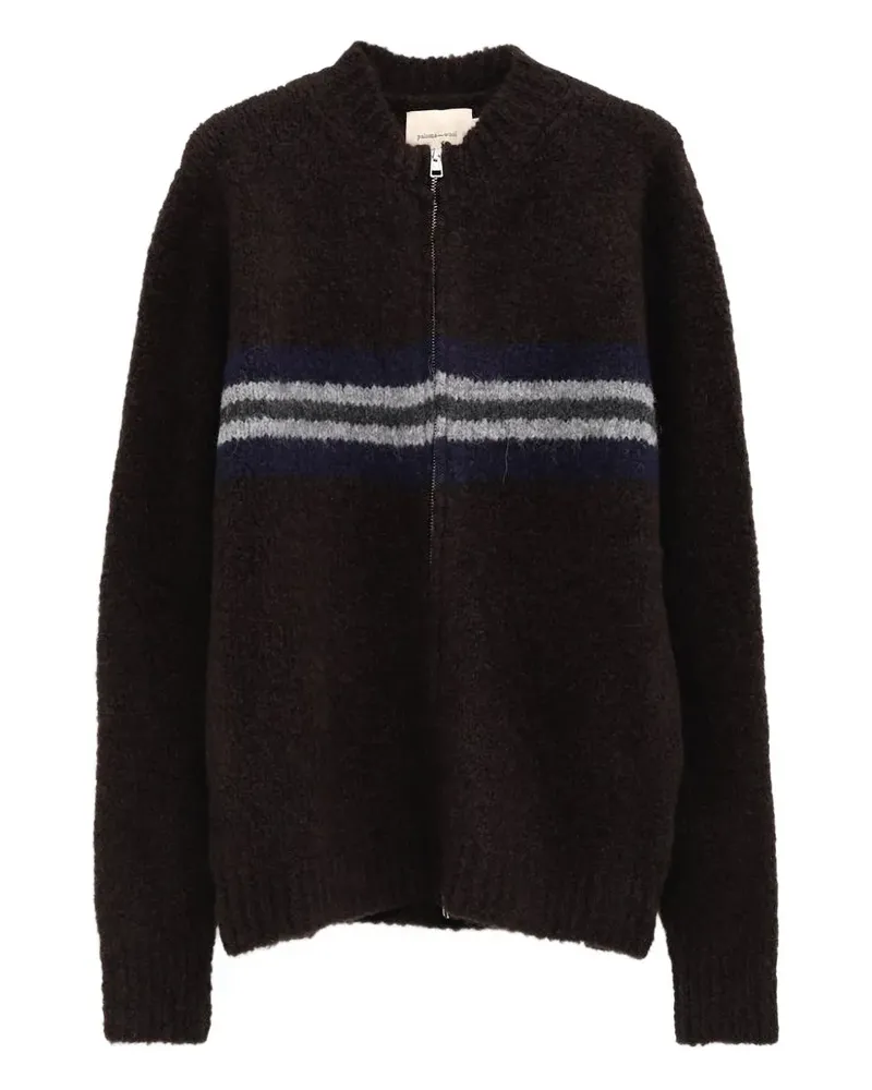 Paloma Wool Gestreifte Penalti Strickjacke mit Reißverschluss - Braun Braun