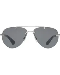 Burberry Pilotenbrille mit Logo-Print Silber