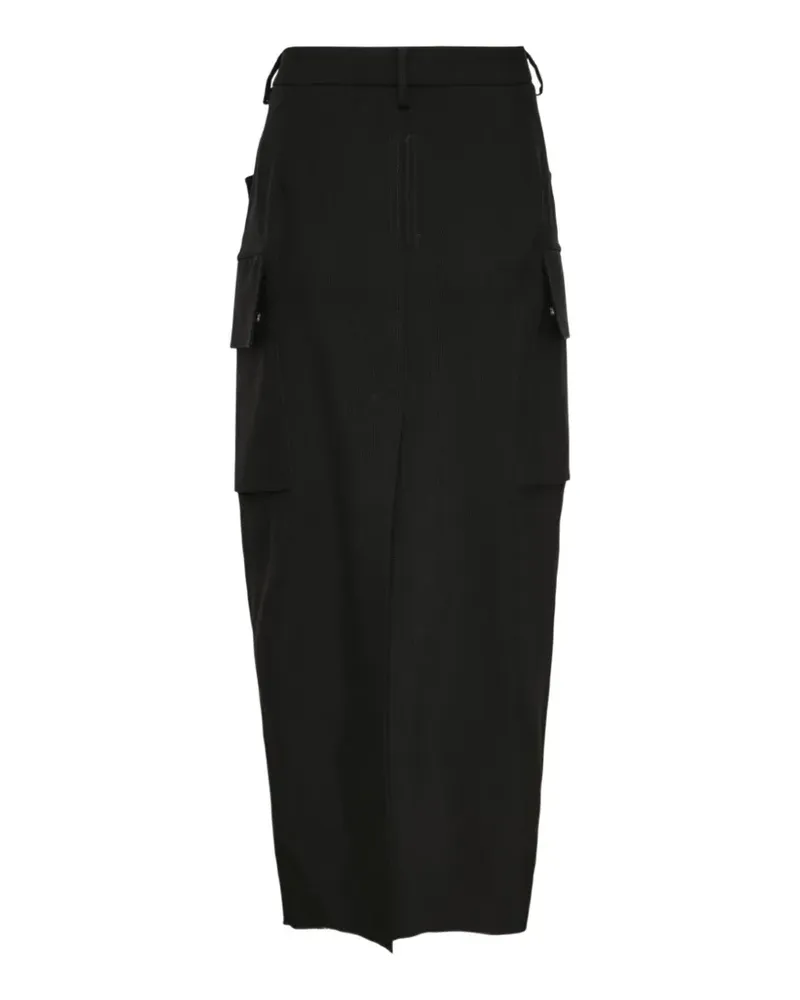 Rick Owens Firbanks grain de poudre midi skirt - Schwarz Schwarz