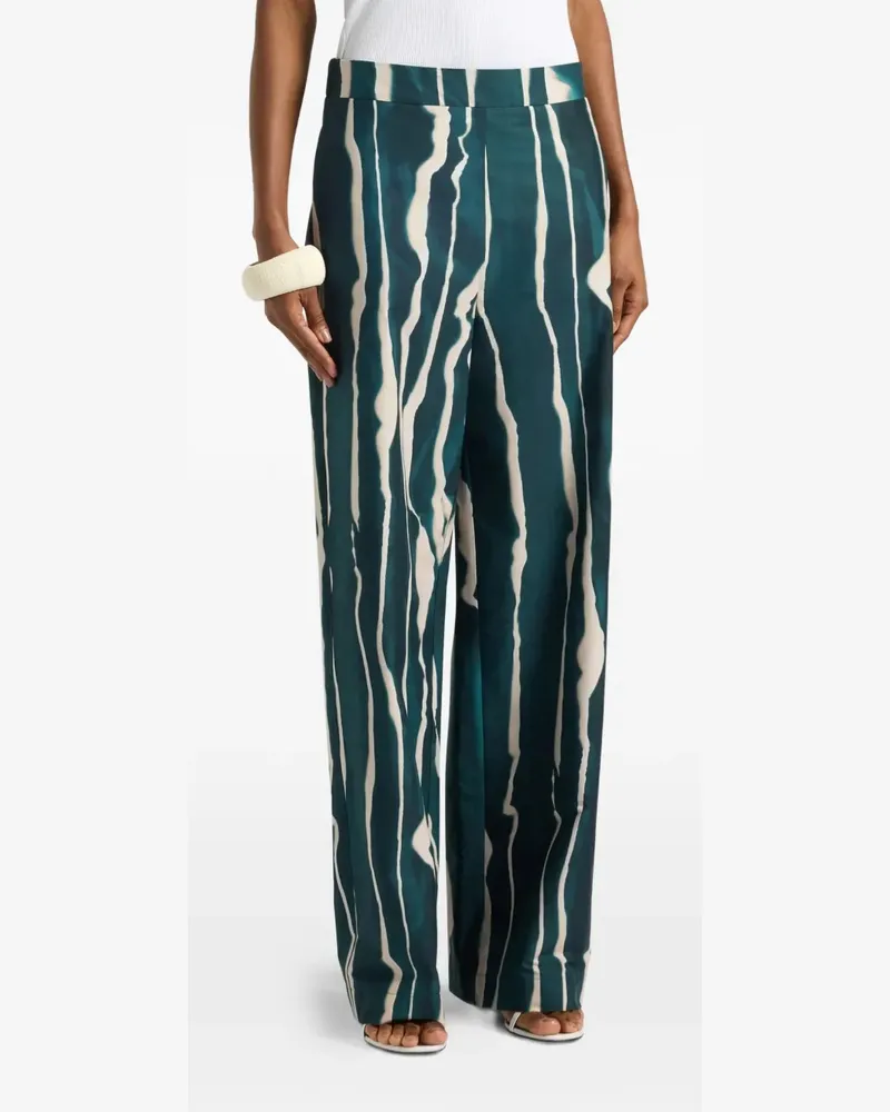 Liviana Conti Cesira abstract-print wide-leg trousers - Grün Grün