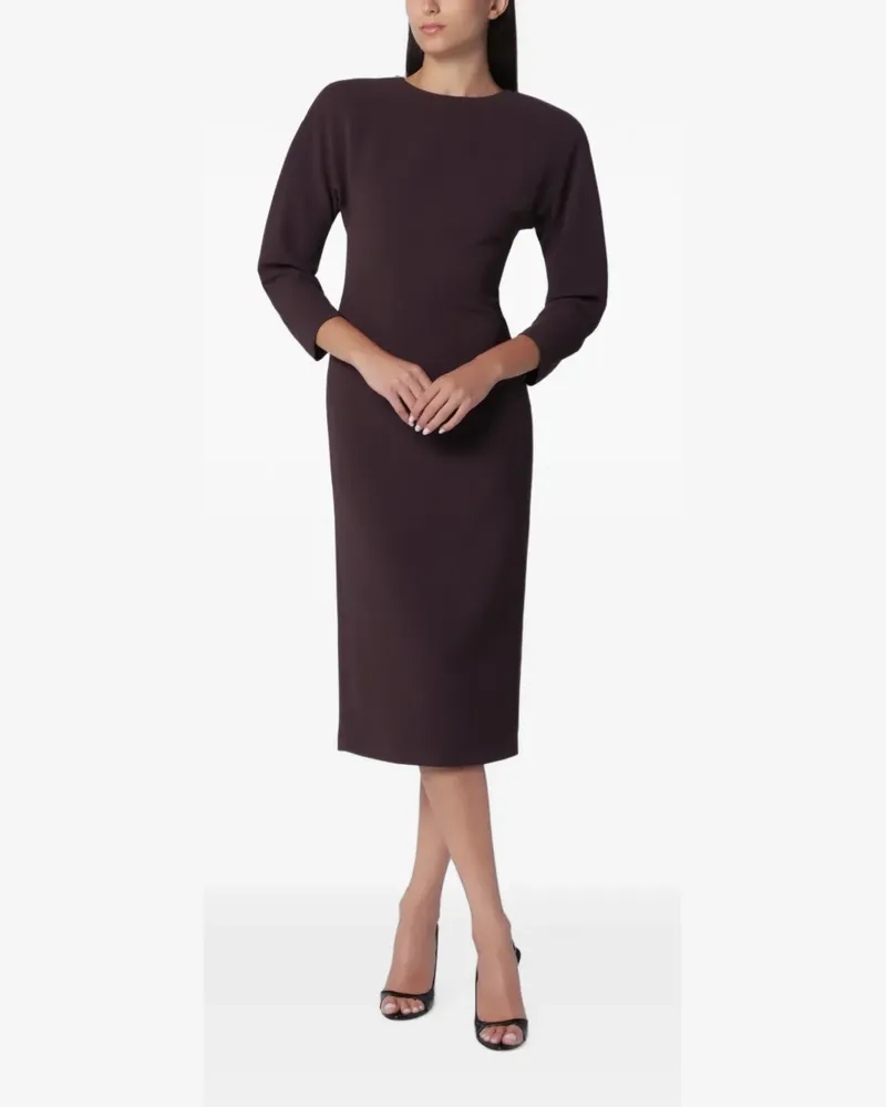 ANDAMANE Amanda Midikleid mit runder Schulter - Rot Rot