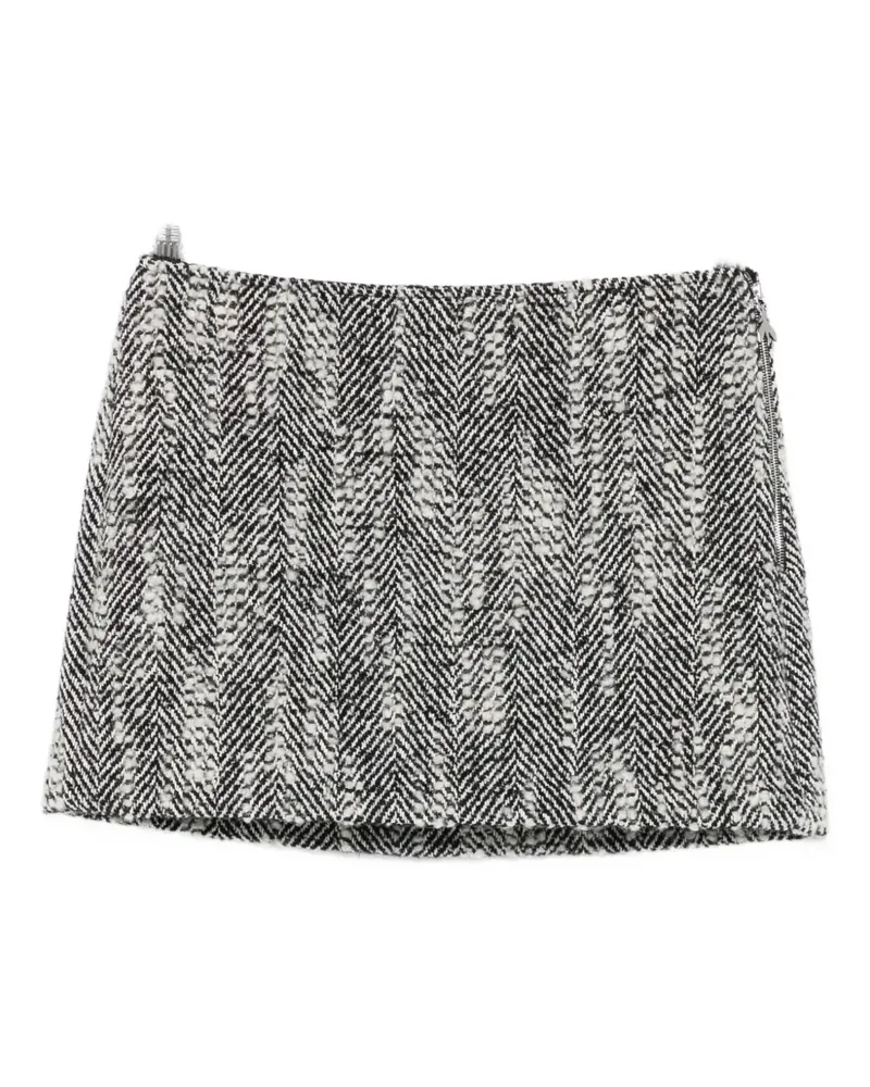 Patrizia Pepe textured mélange mini skirt - Schwarz Schwarz