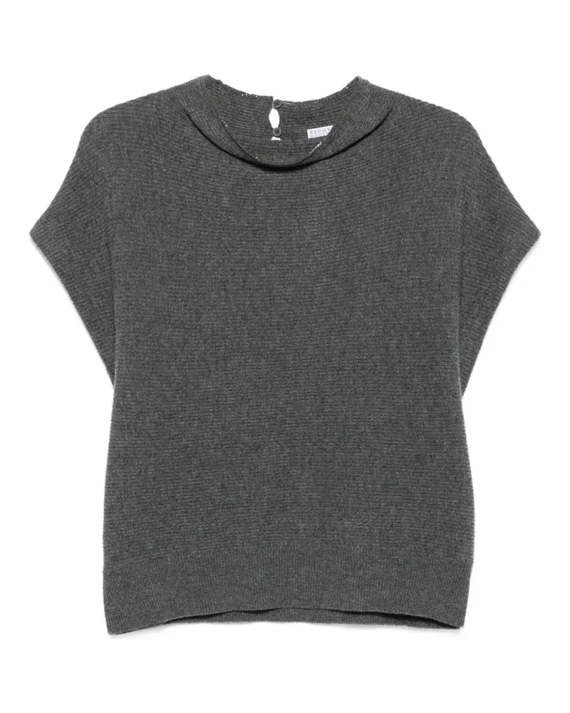 Brunello Cucinelli Gerippter Pullunder - Grau Grau