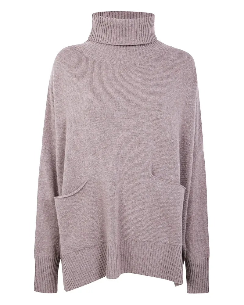 MA'RY'YA Rollkragenpullover mit Taschen - Nude Nude