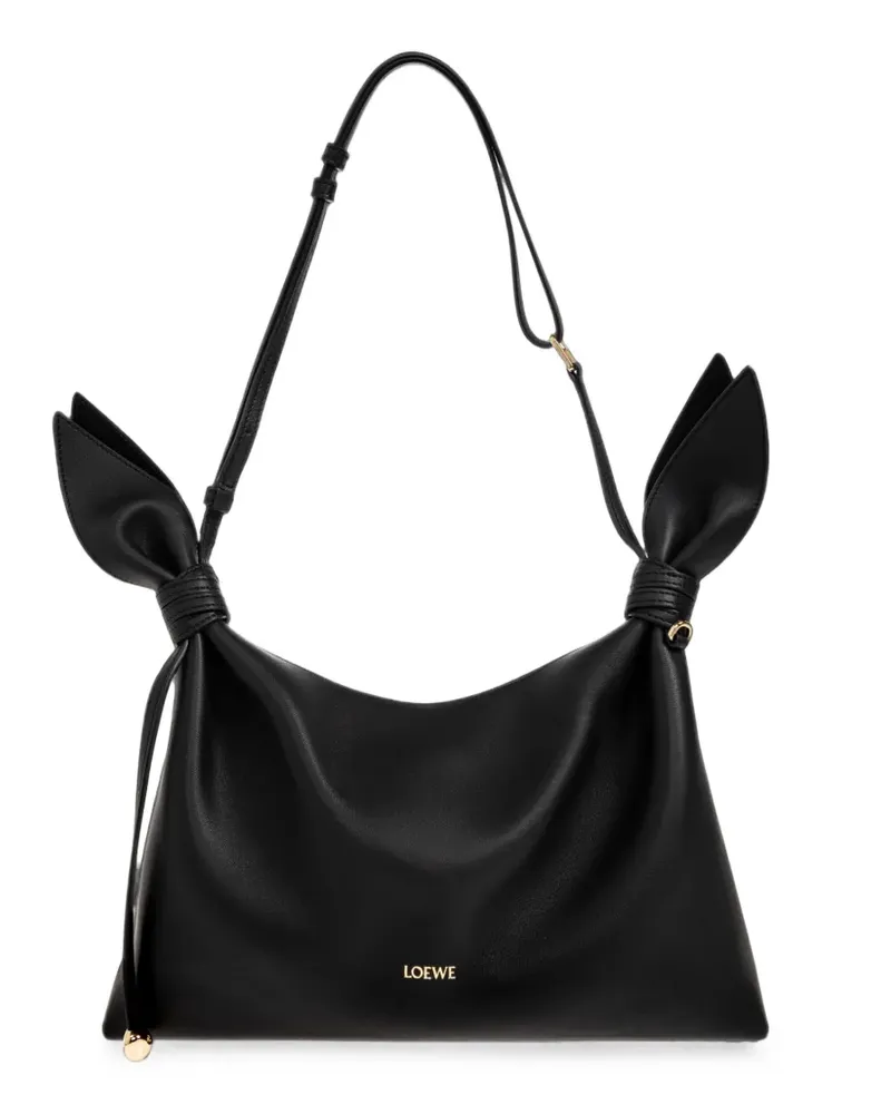 Loewe medium Scarf knotted leather shoulder bag - Schwarz Schwarz