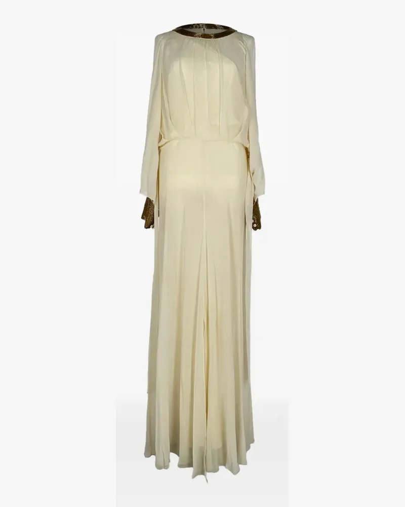 Temperley London Tie-waist long-sleeve maxi dress - Nude Nude