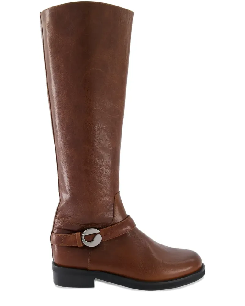 COPERNI Kniehohe Cavalier Stiefel mit Schnallenriemen - Braun Braun