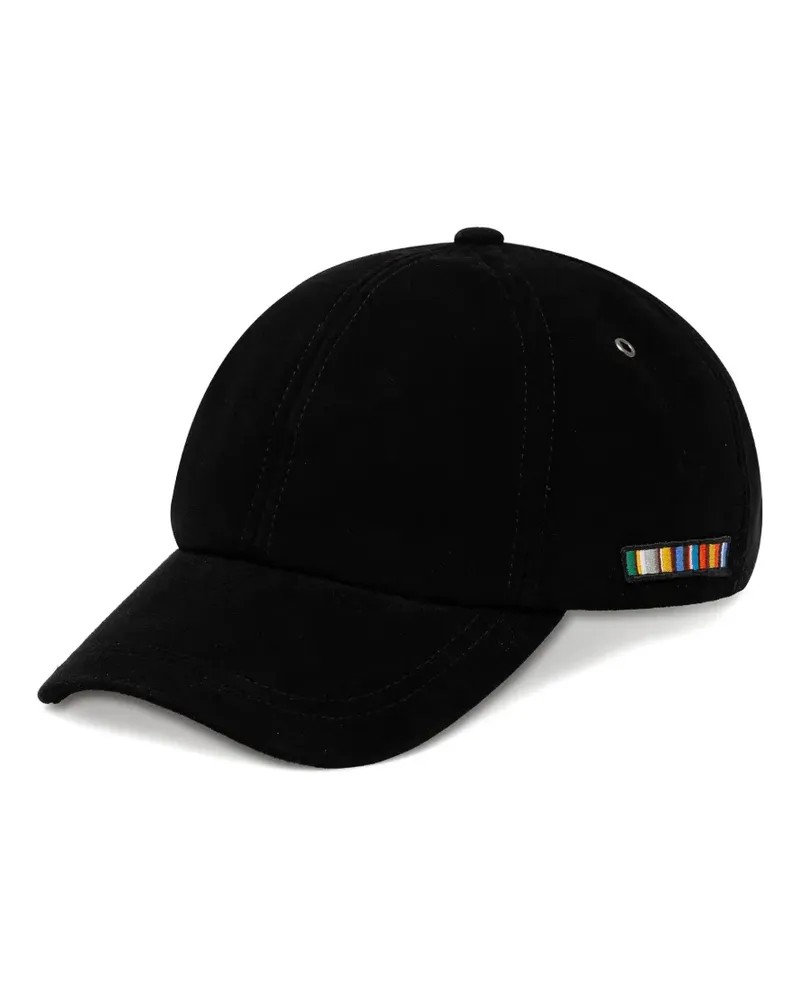 Paul Smith Baseballkappe aus Wildleder mit Stickerei - Schwarz Schwarz