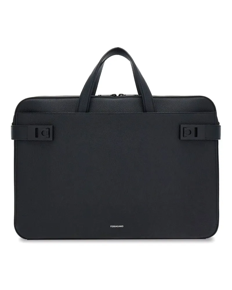Ferragamo Laptoptasche mit Gancini-Schnalle - Schwarz Schwarz
