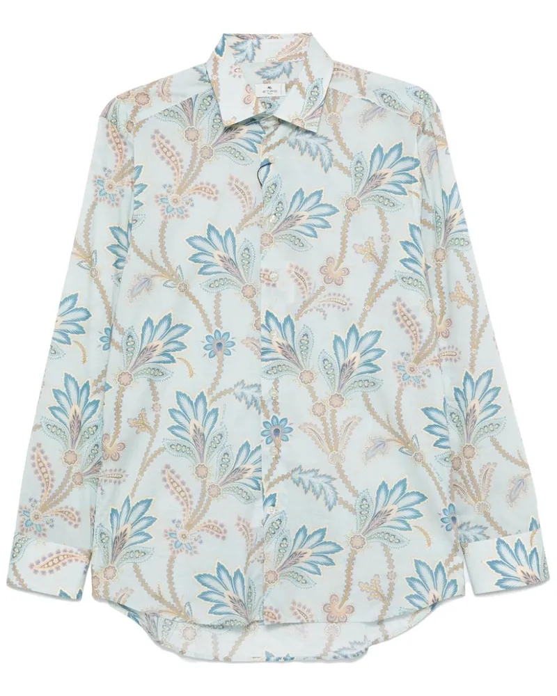 Etro Hemd mit Blumen-Print - Blau Blau