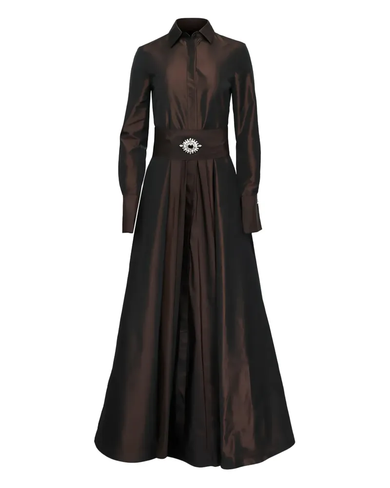 Sara Roka Mariasole Maxikleid mit Schleifendetail - Braun Braun